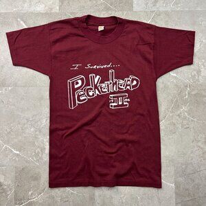 80s Vintage I Survived Peckerhead II Graphic Tee Mens Medium Short Sleeve